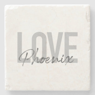 Modern, simple, cool, urban design Love Phoenix Stone Coaster