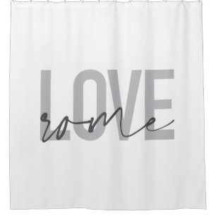 Modern, simple, cool, urban design Love Rome Shower Curtain