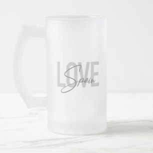 Modern, simple, cool, urban design Love Spain Frosted Glass Beer Mug