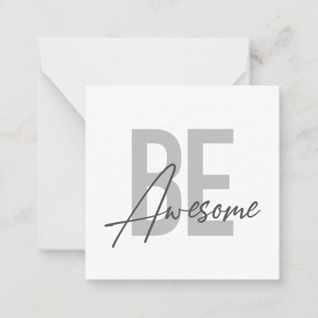Modern, simple, cool urban typography Be Awesome Card (Front)