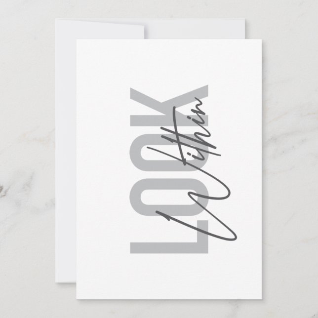 Modern, simple, cool urban typography Look Within (Front)