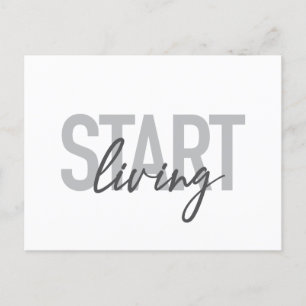 Modern, simple, cool urban typography Start Living Postcard