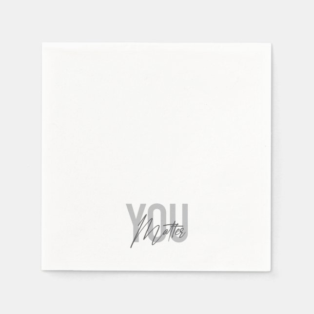 Modern, simple, cool urban typography You Matter Napkin (Front)