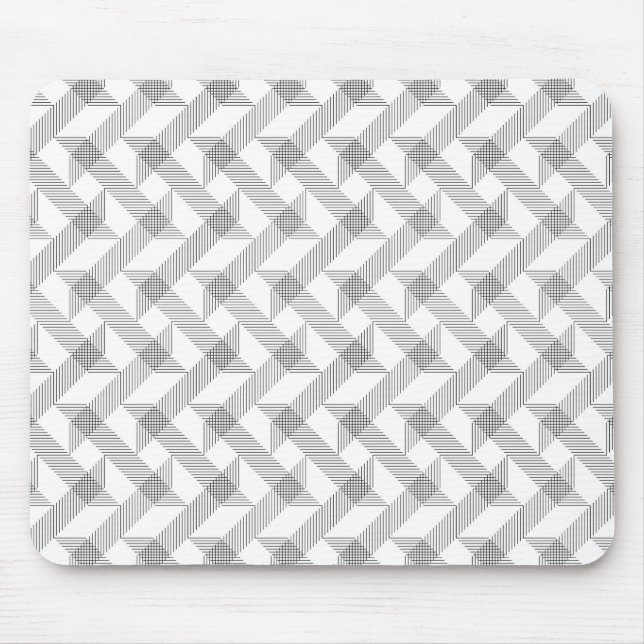 Modern, simple, cool, urban zigzag line pattern mouse mat (Front)