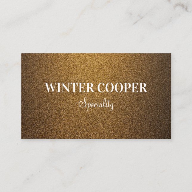 Modern simple copper gold glitter professional business card (Front)