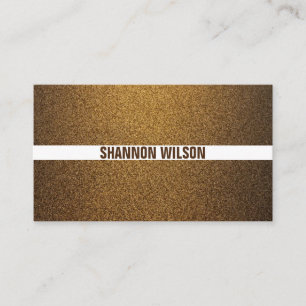 Modern simple copper gold glitter white frame business card