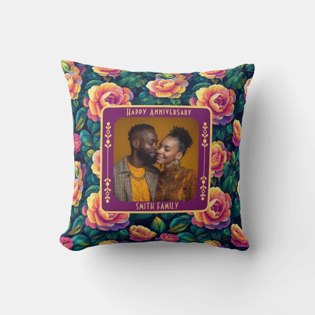 Modern  Simple Couple Throw Pillow (Front)