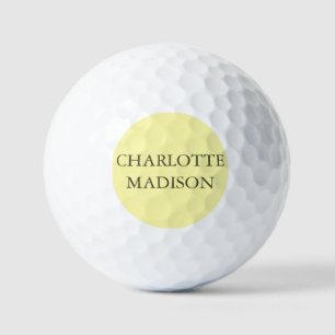 Modern Simple Cream Trendy Minimalist Plain Name Golf Balls