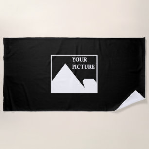 Modern Simple Create Your Own Wedding Picture Beach Towel