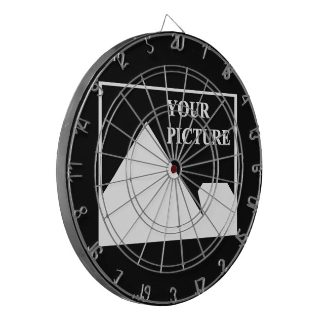 Modern Simple Create Your Own Wedding Picture Dartboard (Front Left)