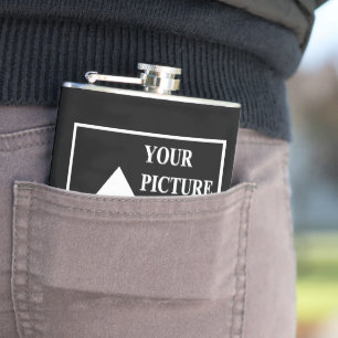 Modern Simple Create Your Own Wedding Picture Hip Flask