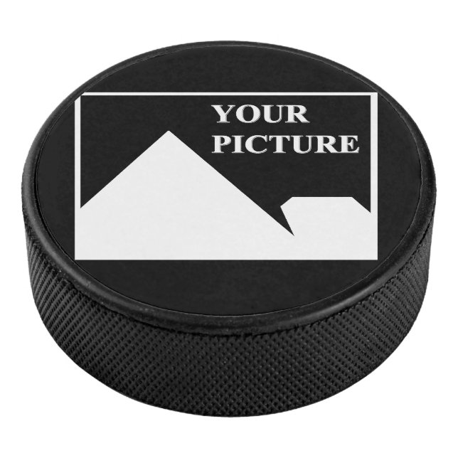 Modern Simple Create Your Own Wedding Picture Hockey Puck (3/4)