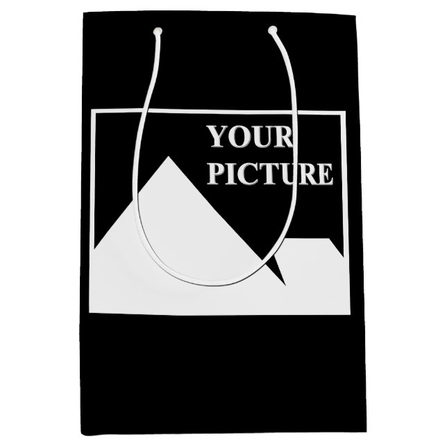 Modern Simple Create Your Own Wedding Picture Medium Gift Bag (Front)