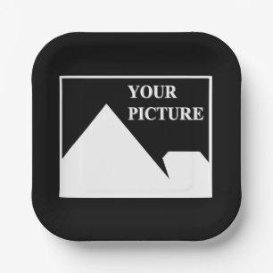 Modern Simple Create Your Own Wedding Picture Paper Plate
