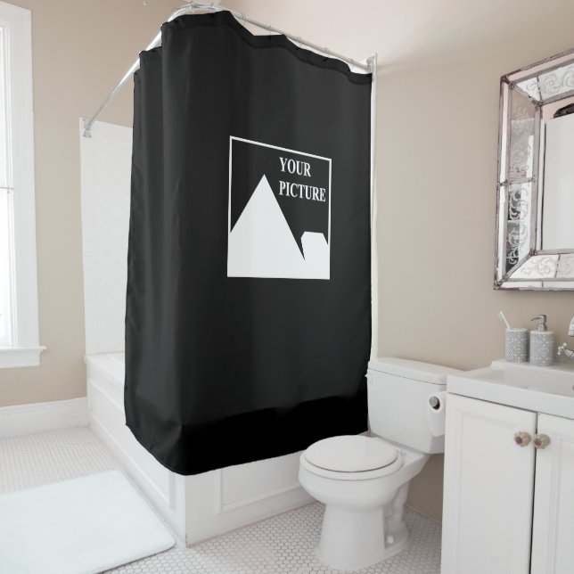 Modern Simple Create Your Own Wedding Picture Shower Curtain (In Situ)