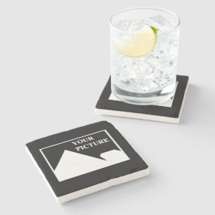 Modern Simple Create Your Own Wedding Picture Stone Coaster