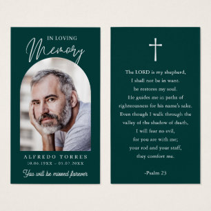 Modern Simple Cross Photo Funeral Memorial Prayer