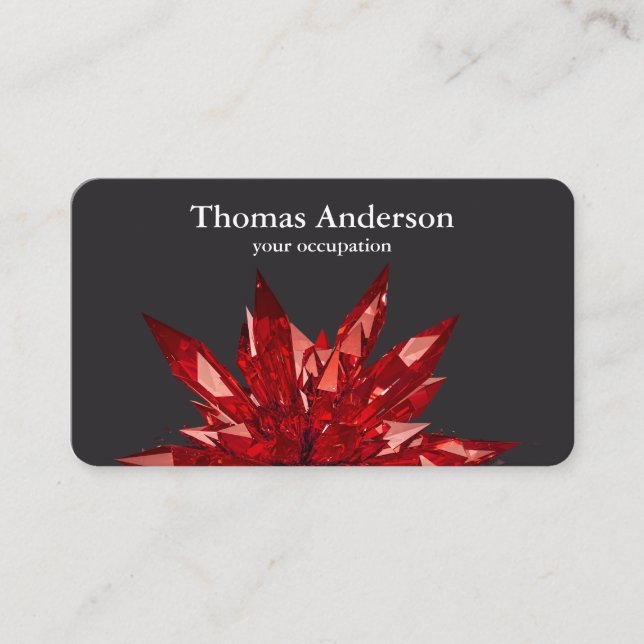 Modern Simple Crystal Gem Trendy Business Card (Front)