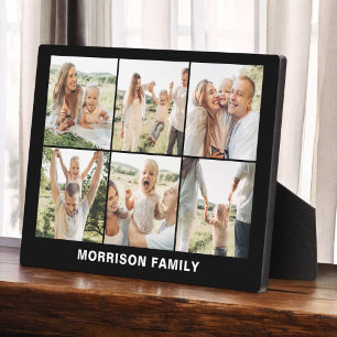 Modern Simple Custom 6 Photo Collage Plaque