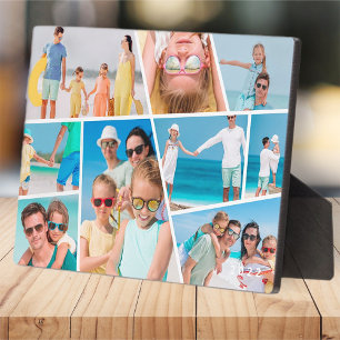 Modern Simple Custom 9 Images Collage Photos Plaque
