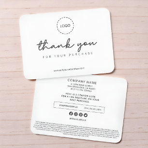 Modern Simple Custom Business Logo Coupon Promo Card