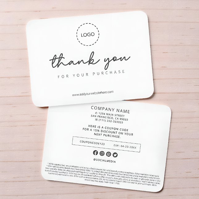 Modern Simple Custom Business Logo Coupon Promo Card (Creator Uploaded)