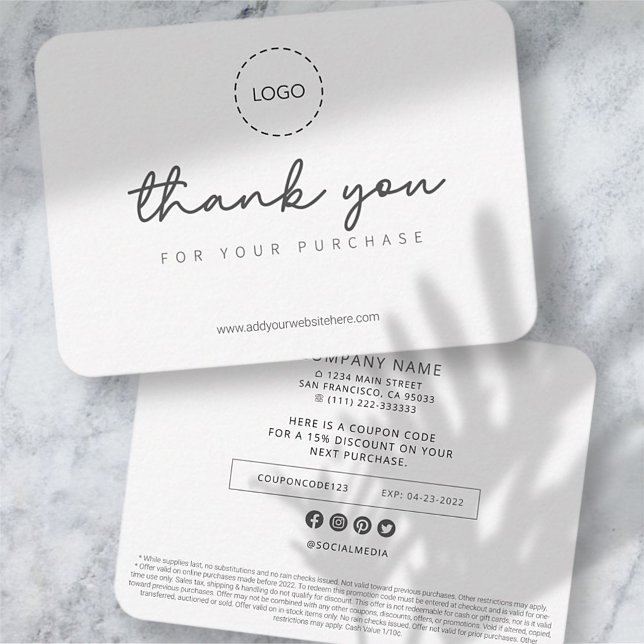 Modern Simple Custom Business Logo Coupon Promo Card (Creator Uploaded)