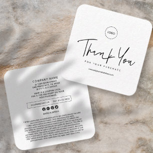 Modern Simple Custom Business Logo Coupon Promo Square Business Card