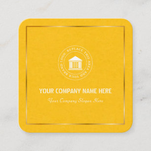 Modern Simple Custom Business Logo & Name Square Business Card