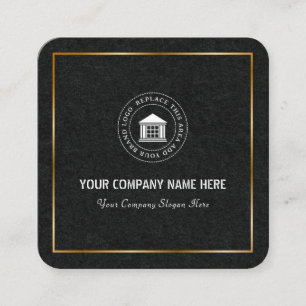 Modern Simple Custom Business Logo & Name Square Business Card
