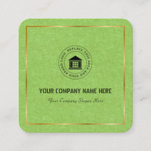 Modern Simple Custom Business Logo & Name Square Business Card