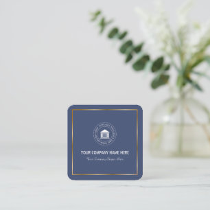 Modern Simple Custom Business Logo & Name Square Business Card