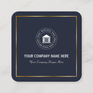 Modern Simple Custom Business Logo & Name Square Business Card