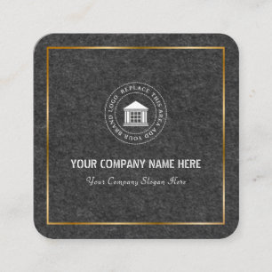 Modern Simple Custom Business Logo & Name Square Business Card