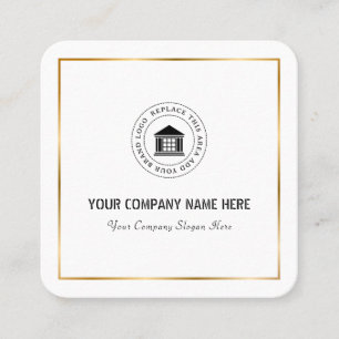 Modern Simple Custom Business Logo & Name Square Business Card