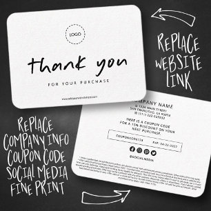Modern Simple Custom Business Logo Promo Coupon Calling Card
