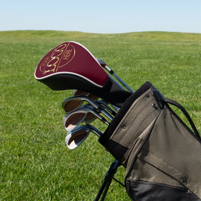 Modern Simple Custom Business Logo Red Branded  Golf Head Cover (In Situ)