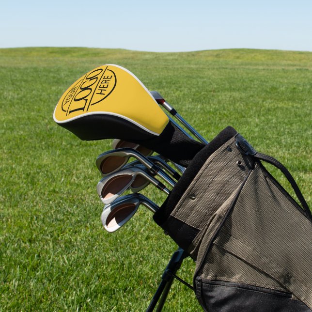 Modern Simple Custom Business Logo Yellow Branded  Golf Head Cover (In Situ)