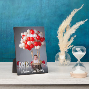 Modern Simple Custom First Birthday Baby Photo Plaque