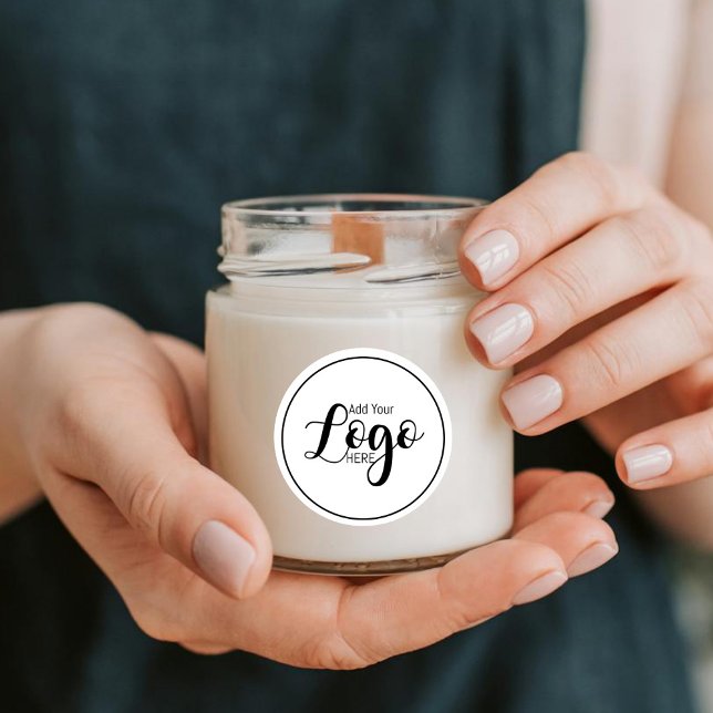 Modern Simple Custom Logo Scented Candle | Profess Classic Round Sticker (Creator Uploaded)