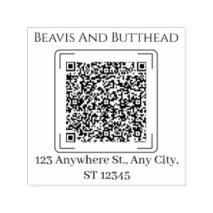 Modern Simple Custom Minimalist QR Code Address  Self-inking Stamp