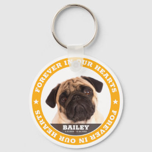 Modern Simple Custom Pet Photo Sympathy Keepsake Key Ring