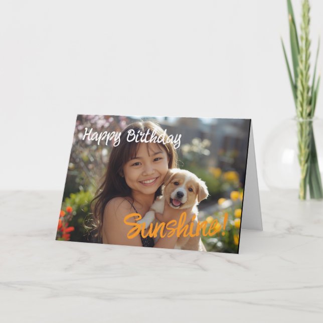 Modern Simple Custom Photo Birthday Card (Front)