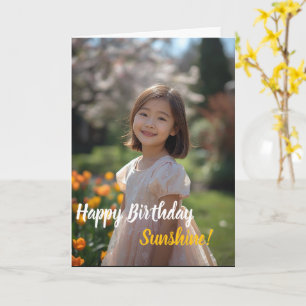 Modern Simple Custom Photo Birthday Card