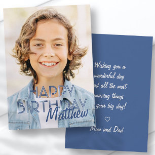 Modern Simple Custom Photo Birthday Greeting