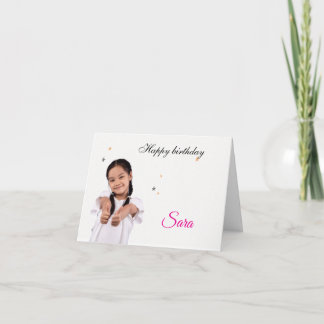 Modern Simple Custom Photo Birthday Greeting Card