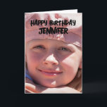MODERN SIMPLE CUSTOM PHOTO BIRTHDAY GREETING CARD<br><div class="desc">SIMPLE CUSTOM PHOTO BIRTHDAY CARD</div>