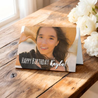 Modern Simple Custom Photo Birthday Greeting