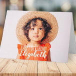 Modern Simple Custom Photo Birthday Greeting Card<br><div class="desc">Design is modern and simple. Add a custom photo of the birthday celebrant and add his/her name,  add a custom message. The colour of the typography works best on a photo which has colour at the typography part so that it will pop out.</div>