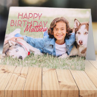 Modern Simple Custom Photo Birthday Greeting